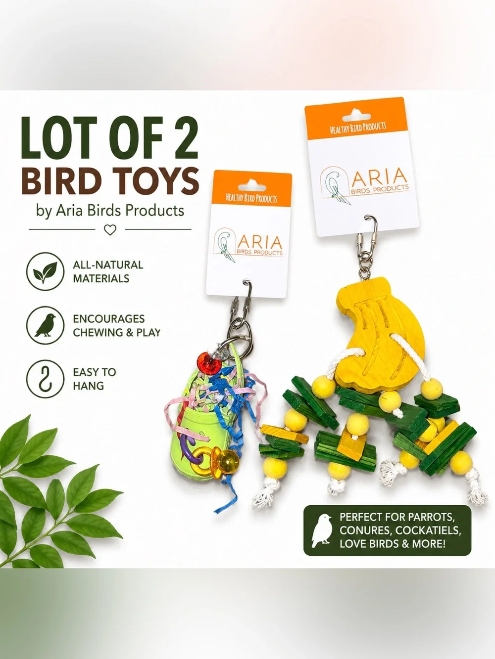 Aria Birds Products Bird Toy Lot of 2 nwt